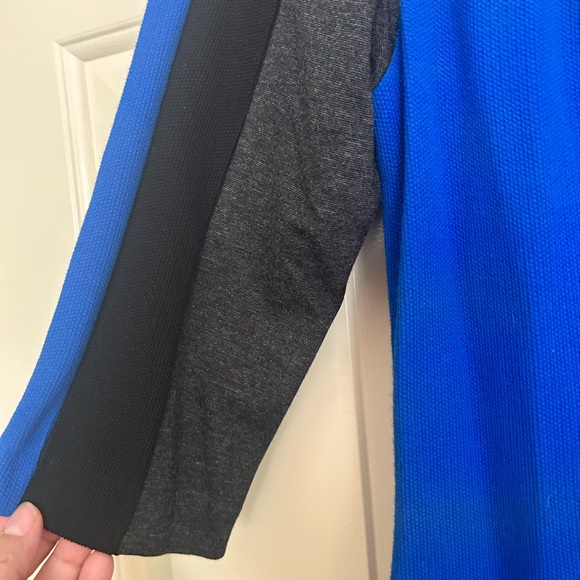 Gianni Bini Blue & Gray Long Sleeve Fitted Dress, Color-Block Style size M NWT - Picture 3 of 7